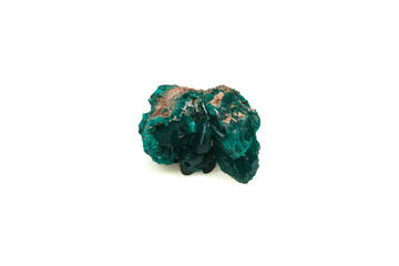 natural green dioptase rough gem on the background