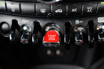Red Start/Stop switch in a car