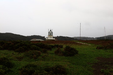 Fototapeta na wymiar The Cape Finisterre Lighthouse is an active lighthouse on Cape Finisterre, in the Province of A Coruña