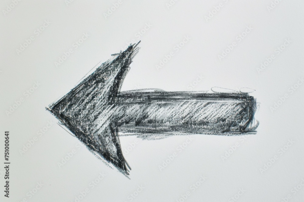 Poster drawn arrow. background with selective focus and copy space