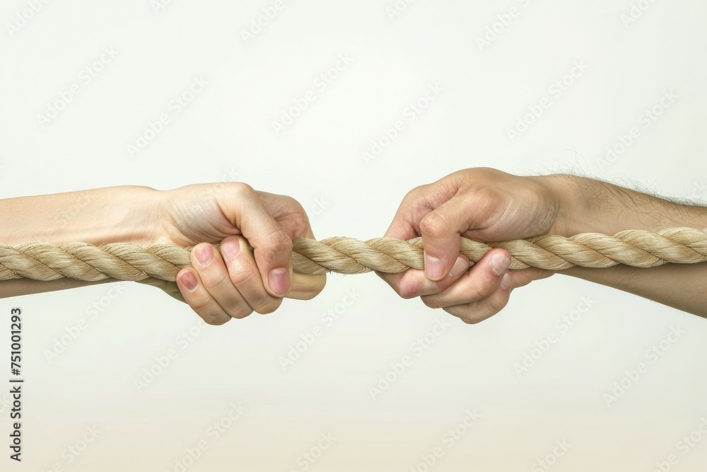 Poster tug of war. background with selective focus and copy space