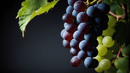 red grapes on vine photo
