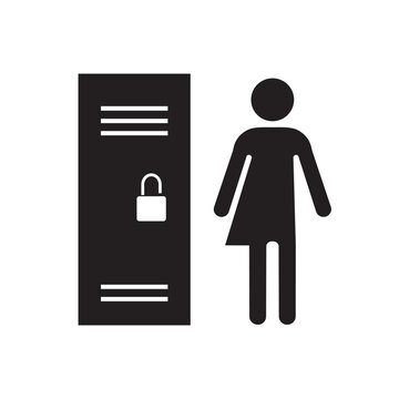 Vector icon of an inclusive locker room