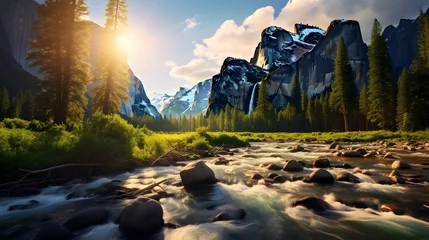 Foto auf Acrylglas Panoramic view of Yosemite National Park. California, USA. © Iman