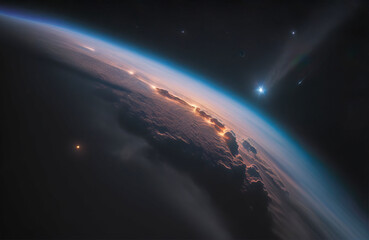 Asteroida lecąca w kierunku Ziemi. - obrazy, fototapety, plakaty