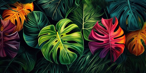 Tropical Leaves Background