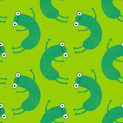 Cartoon animals seamless frogs pattern for wrapping paper and fabrics and kids clothes print and party accessories