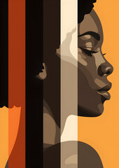 Obraz premium African faces with stylish colorful lines