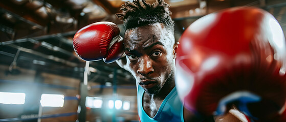 professional boxer training in the gym for his next fight