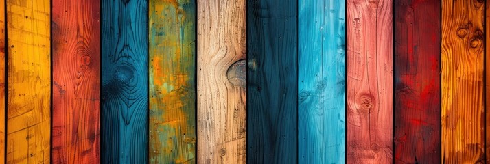 Colorful Wood Planks Background
