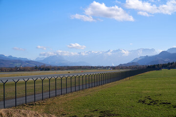 the runway in the city of Salzburg, Austria