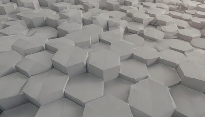 abstract geometric background white surface with hexagonal shapes showing both sides 3d rendering