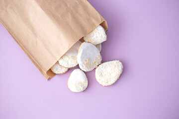 Easter gingerbread eggs in a paper bag