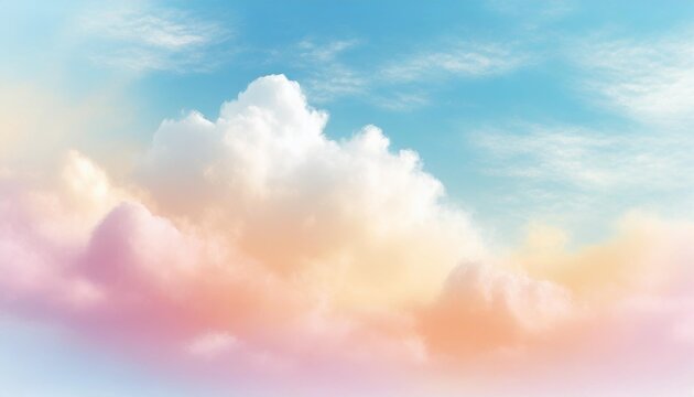 cloud and sky with a pastel colored background abstract sky background in sweet color panoramic image