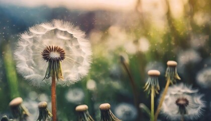 dandelion dreamy background earth colors and grey delicate colored calm backdrop luxury texture of nature renewal