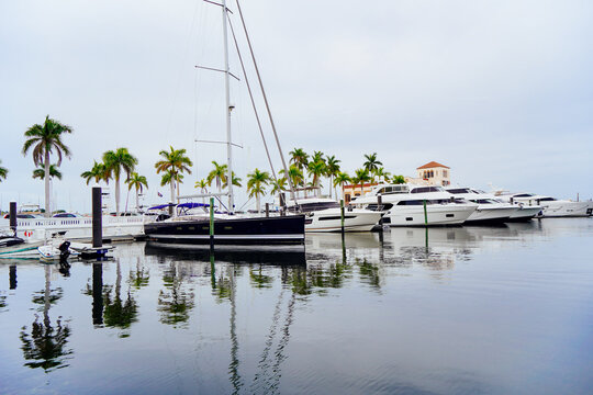 Bradenton, FL, USA - 03 02 2024: The landscape of Bradenton harbor and manatee river