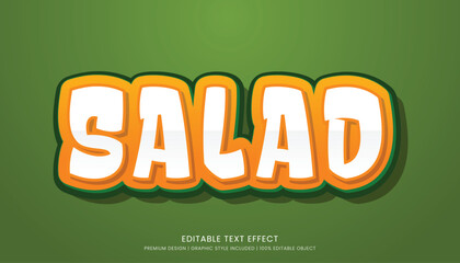 salad text effect template editable design for business logo and brand