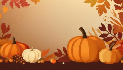 Naklejka na ściany i meble thanksgiving background banner elegantly centered offering a minimalist style with warm and cozy colors