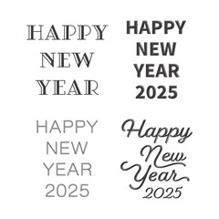 HAPPY NEW YEAR のタイポグラフィーのバリエーション