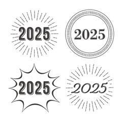 2025年のロゴデザインのバリエーションセット