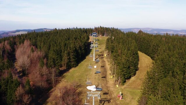 ski slopes in winterberg germany in spring 4k 25 fps video