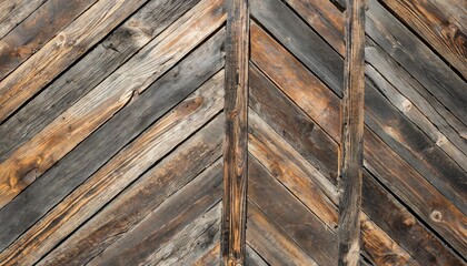 old shabby wooden wall panel made of barn boards dark wood texture wooden background with chevron pattern