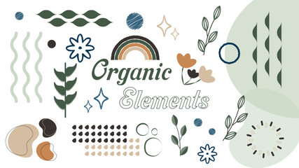 Organic collage elements: Modern Organic