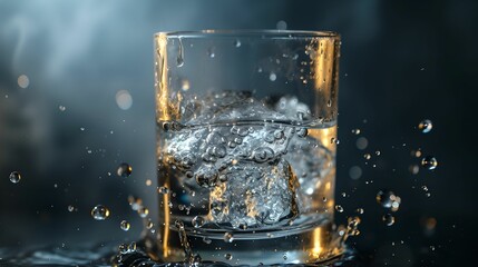 Bubbling Water in a Glass, drink, refreshment, beverage