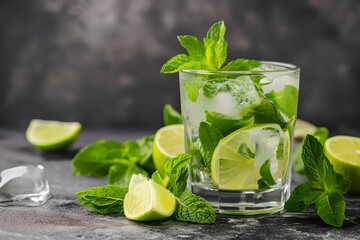 Refreshing Mojito Cocktail with Mint and Lime, drink, alcoholic, beverage, summer