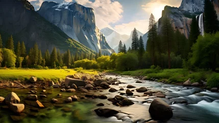 Foto auf Acrylglas Antireflex Yosemite Valley panoramic view. California, USA. © Iman