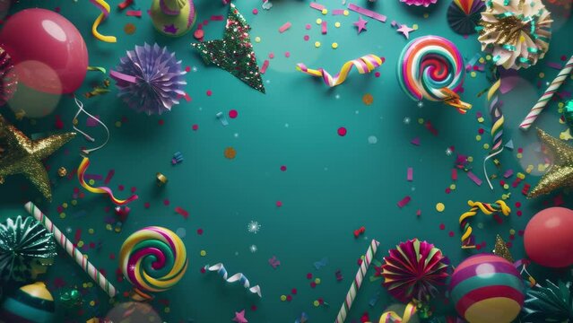 Happy april fool's day background with party decorations.