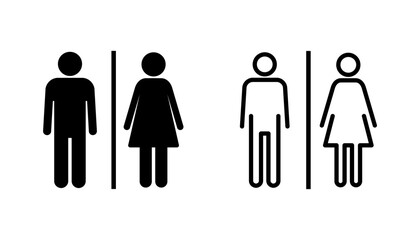 Toilet icon set. restrooms icon vector. bathroom sign. wc, lavatory