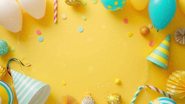 Happy april fool's day background with party decorations.