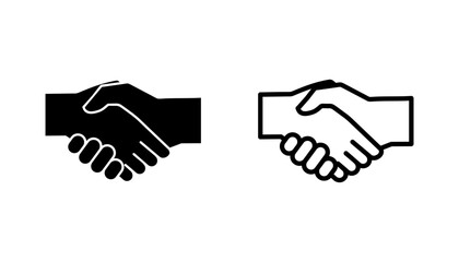 Handshake icon set. business handshake. contact agreement