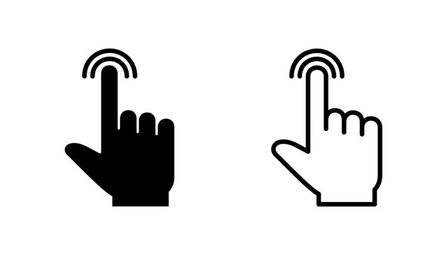 Hand click icon set. pointer icon vector. hand cursor icon vector
