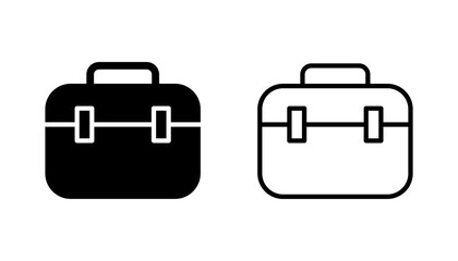 Briefcase icon set. suitcase icon. luggage symbol.