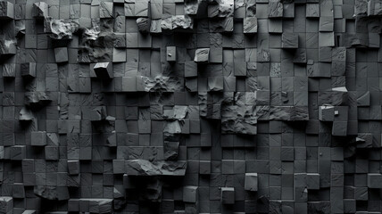 Abstract Monochrome Mosaic: The Intricacies of a Textured Wall
