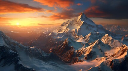 beautiful panoramic view of the mountains. 3d render