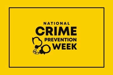 National Crime Prevention Week Poster. Holiday concept. 