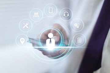 Technical Support Customer Business Technology using smartphone