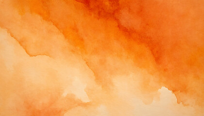 An orange watercolor background on white paper.