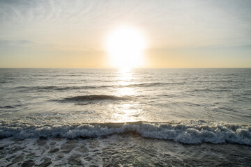 Sunrise at sea with sky and sun