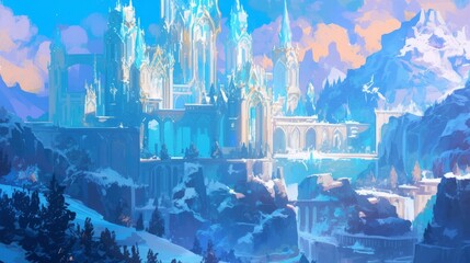 The exterior frozen castle scene