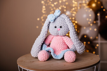 cute knitted bunny girl