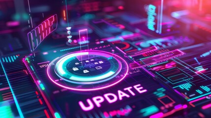 Colorful technology update concept illustration