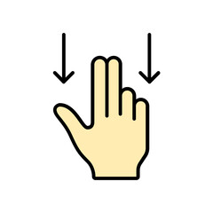 hand icon. lineal color icon