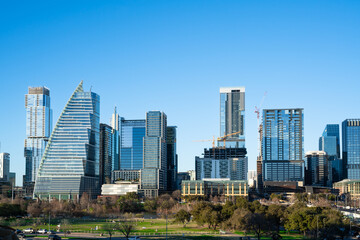 Austin Texas skyline during the day with modern downtown buildings. - 751022060