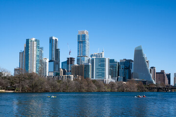 Fototapeta na wymiar Austin Texas skyline during the day with modern downtown buildings.