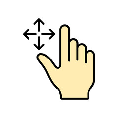 hand icon. lineal color icon
