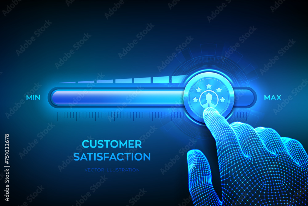 Poster customer satisfaction. customer survey and feedback analytics. using ai and automation technology in